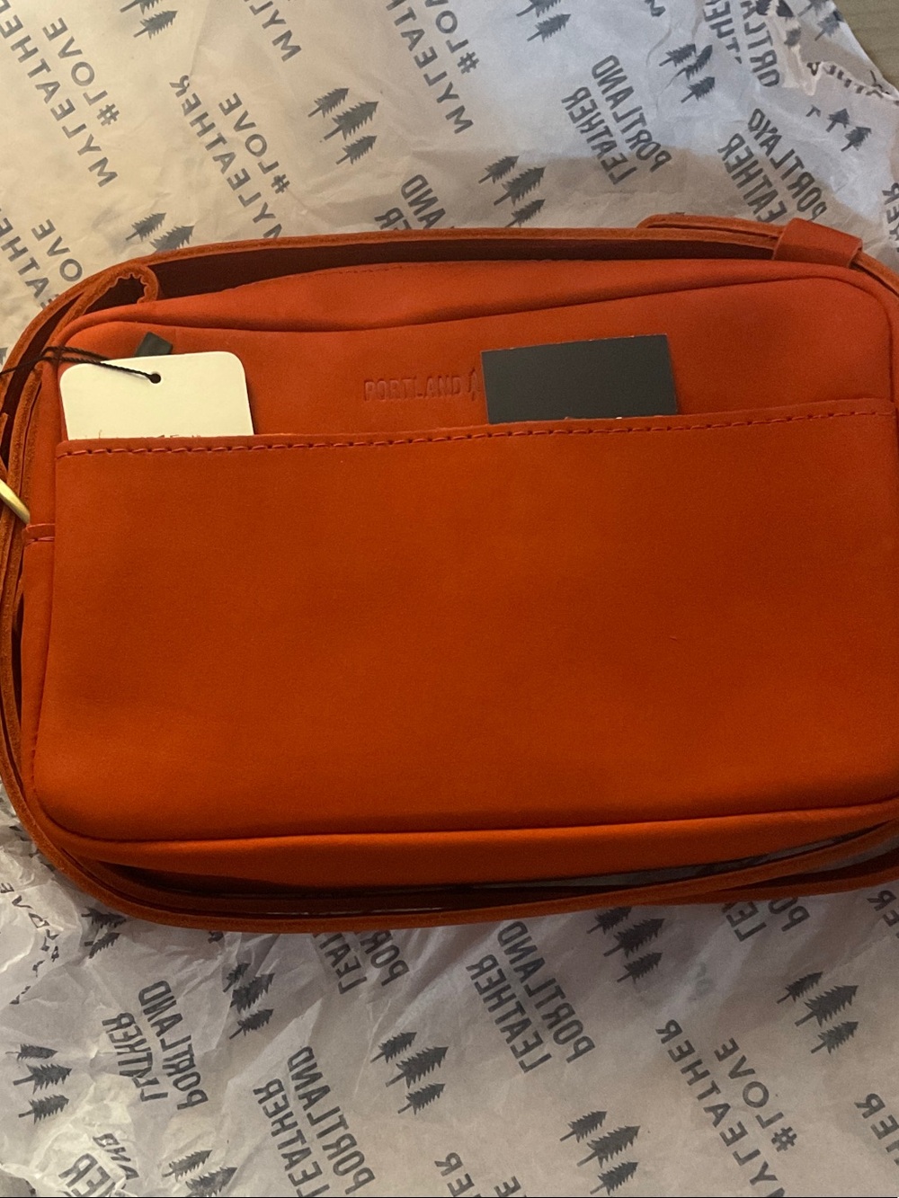 Portland Leather Goods large camera Bag in Paprika